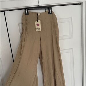 Vanilla Star Beige boho Flowy Pants